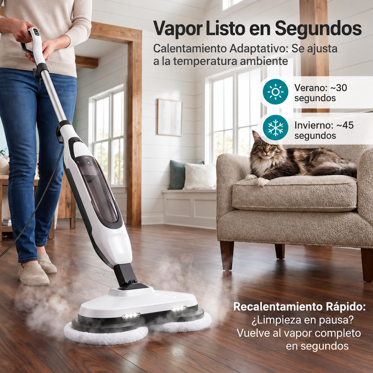 Mopa Limpiador Rociador Trapeador Sweetcrispy | Doble Cabezal para Limpieza Profunda