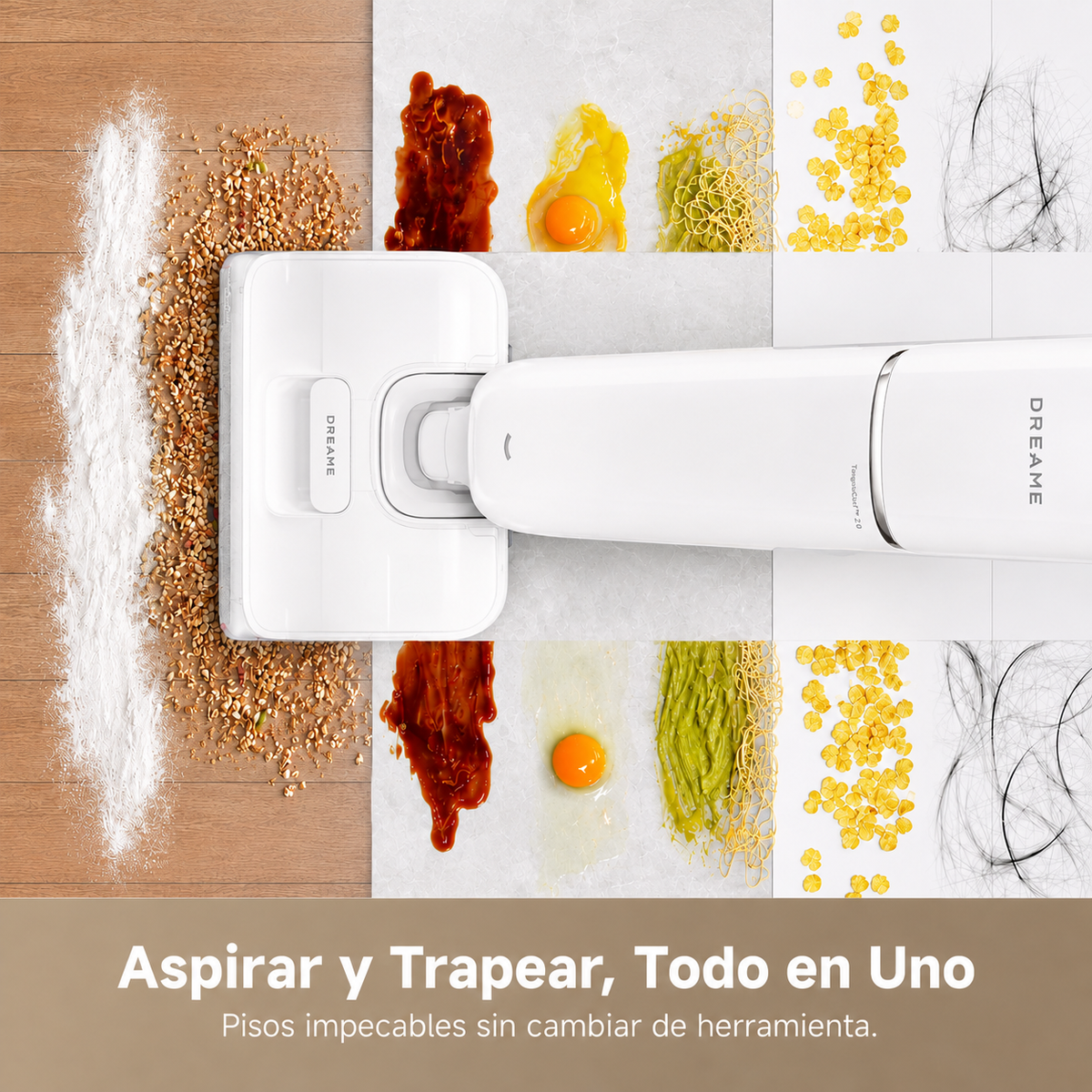 DREAME - Aspiradora Inalámbrica 2 en 1 Blanca | Superligera y Portátil