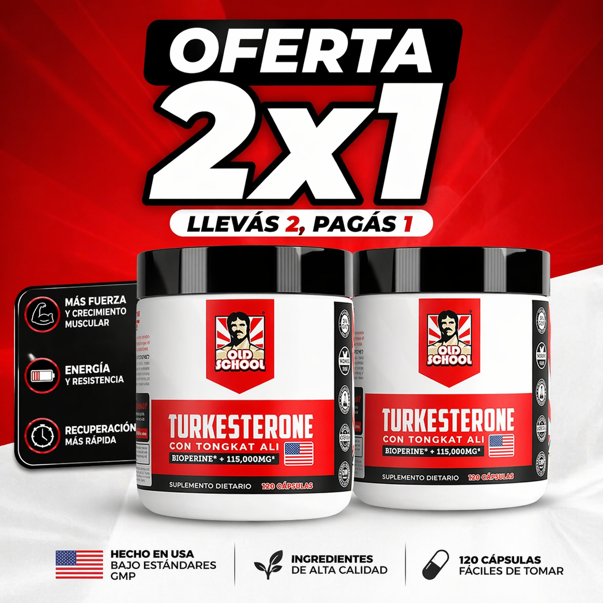 Turkesterona 1000mg | Fuerza, Energía y Recuperación Máxima