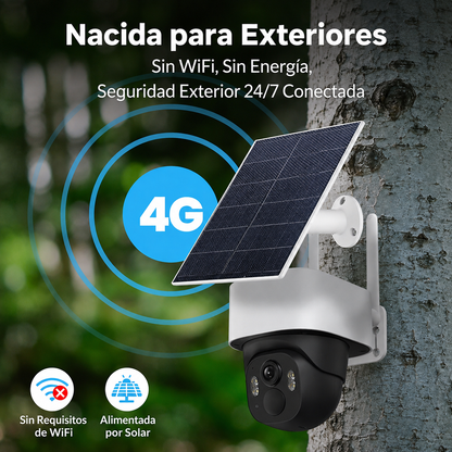 Cámara de Seguridad Panorámica 4G para Exterior con Visión 360° y Nocturna